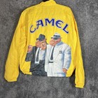 Vintage Camel Jacket Mens Xl Yellow Tyvek Windbreaker Joe Camel Graphic 90s