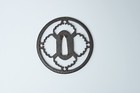 Tsuba Japanese Antique Iron Mumei Karigane Sukashi Openwork Design Edo Era