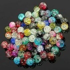 Crackle Glass Beads Color 8mm Mix Bulk Jewelry Bracelet Making Supplies 100 