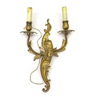Candelabra Solid Brass Ornate Wall Sconce Electrical Light Fixture Mid-century