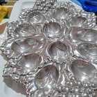 Arthur Court Grape   Leaf 12-compartment Round Metal Serving Tray Silver 2007