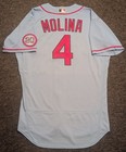 Yadier Molina Team Issued Road Alternate Jersey W  2020 Lou Brock Patch Mlb Auth