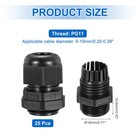 25pcs Cable Glands 5-10mm Thread Waterproof Adjustable Cable Connector Black