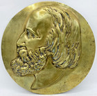 Large Antique French Bronze Low Relief Portrait 19th Century