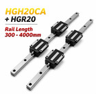 Hgr20 Linear Rail Kit 2 Rails   4 Hgh20ca Blocks   Hiwin Compatible Cnc Guide 20
