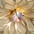 6pcs Alloy Napkin Holder Reusable Golden Flower Design For Decor