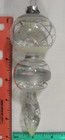 Set Of Three Vintage-style Three-tiered Shape Glass Christmas Ornaments Glitter