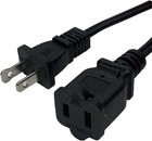 Extension Cord 10 Ft  2 Prong Power Cable  Small 10 Foot-1 Pack  Black