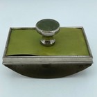 Vintage Metal Rolling Ink Blotter Green Top Horizontal Vertical Desk 5 5  Access