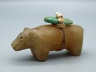 Leekya Deyuse  d 1966  Circa 1940 s Nutria Rock Travertine Zuni Bear Fetish