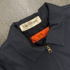 Cintas Work Jacket Mens L Navy Blue Fair Distressed Quilted Lined Full Zip