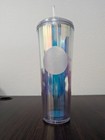 Starbucks Iridescent Unicorn Rainbow Diamond Crystal Cold Cup 24oz Venti Tumbler