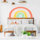 Colorful Pink Rainbow Removable Wall Fabric Decal Set Sticker Baby Room Decor 
