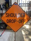 Authentic Street Road Sign  36 x36     Great Condition  shoulder Drop Off  7-84