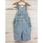 Vintage Squeeze Jeans Denim Overalls Shorts Womens Light Wash Bib Womens Size S