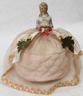 Vintage Half Doll Porcelain Pin Cushion  7  Tall