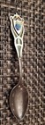 Vintage Small Condiment Spoon Sterling Silver Blue   Green Enamel Fish Beautiful