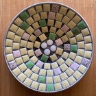 Vtg 60   s Round 5 1 4    Mosaic Tile Trinket Dishes Set Of 3
