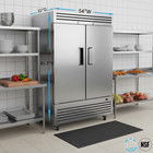 Nsf 54  Reach-in Refrigerator 2 Solid Door Commercial Stainless Steel 42 Cu  Ft 