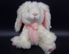 Russ Berrie  karat  Bunny Plush Rabbit White   Pink Stuffed Animal 9    Soft