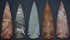    5  Flint Spearhead Arrowhead Ohio Collection Project Point Knife Blade   