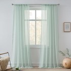  Linen Sheer Curtains For Rod Pocket 52 w X 96 l  pack Of 2   sage Green