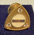 Vintage 10k Gold Mazda Rotary Service Pin 3 Diamonds Wls 15 Year Rx7 Rx8 Rare