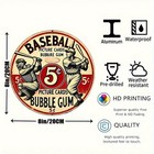 Vintage Tin Metal Sign Baseball Card Wall Decor Retro Garage 8x8