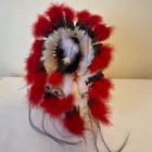 Native American Style Full Headdress Powwow War Bonnet Beads Feathers Handmade