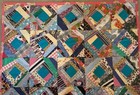 Antique Vintage 1960s Crazy Patchwork Quilt