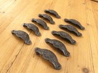 10 Cup Pulls 4 1 8 Wide Drawer Victorian Bin Handles Antique Look Iron Beautiful