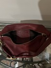 Coach Small Burgundy Shoulder Bag Zip Closure Gold Hardware Detachable Strap