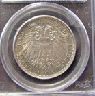 1909a Germany Lubeck State 3 Mark Pcgs Au58 Km 215