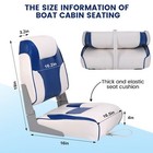 2 Pack Boat Seats Low Back Fold-down Fishing Boat Chair Seat With Sponge Padding