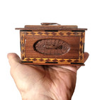 Antique Sailor Parquetry Ditty Box Carved Fish Primitive Folk Art Nautical Aafa