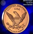  legendary Dragon  1 Oz  999 Copper Round 