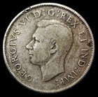 1945 Canada 50 Cents Half Dollar  800 Silver Coin King George Vi    0401