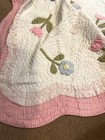 Pottery Barn Kids Twin Quilt Flowers Scalloped Gingham Edge