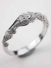 1890s Art Deco Moissanite Vintage Wedding Eternity Ring In 935 Argentium Silver