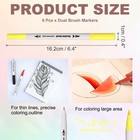 6pack Dual Brush Markers  Neon Yellow Watercolor Fine And Brush Tips Pens