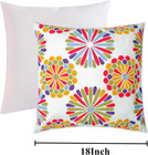 Embroidered Decorative Throw Pillow Cover  18 x18  Set Of 2  Farmhouse Pillowcas