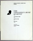 Thelonious Monk Quartet     Rare Original 1966 Uk Jazz Concert Tour Program