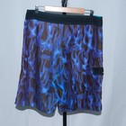 Quiksilver Mens Vintage Graphic Blue Flame Board Shorts Black Print Size L