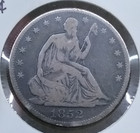1852-o Seated Liberty Half Dollar Old Tone Us Silver Coin Low Mintage