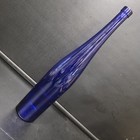 Vintage Cobalt Blue Glass Bottle Vase 19  Tall Narrow Neck Decor