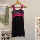 Y2k Speechless Fuchsia Pink And Black Sequin Rose Party Dress