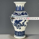 Antique Chinese Porcelain Vase Blue White Dragon Qianlong Mark Collectible Decor