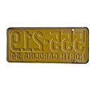 Vintage 1954 North Carolina License Plate Tag Original 555-219