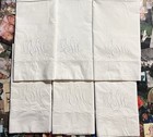 Lot Of 6 Vintage White Embroidered Monogrammed Pillowcases Myh