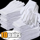 1 10pairs White Cotton Inspection Gloves     Soft Jewelry Coin Work Gloves